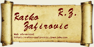 Ratko Zafirović vizit kartica